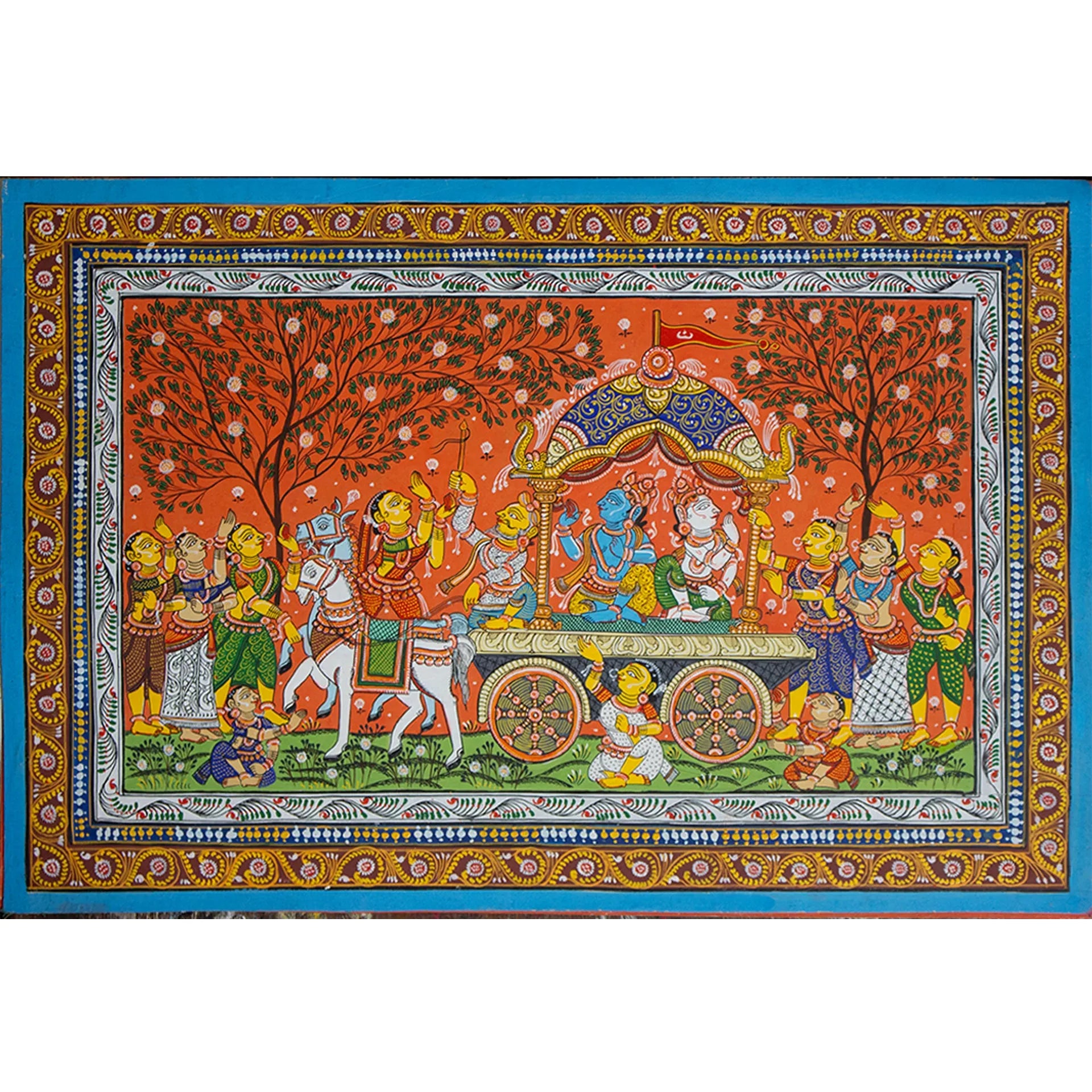 Orissa Pattachitra - Krishna Balram Processing travelling to Mathura