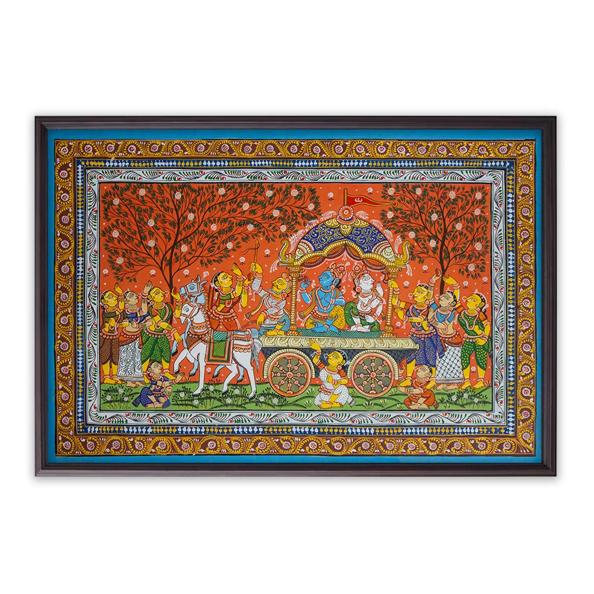 Orissa Pattachitra - Krishna Balram Processing travelling to Mathura