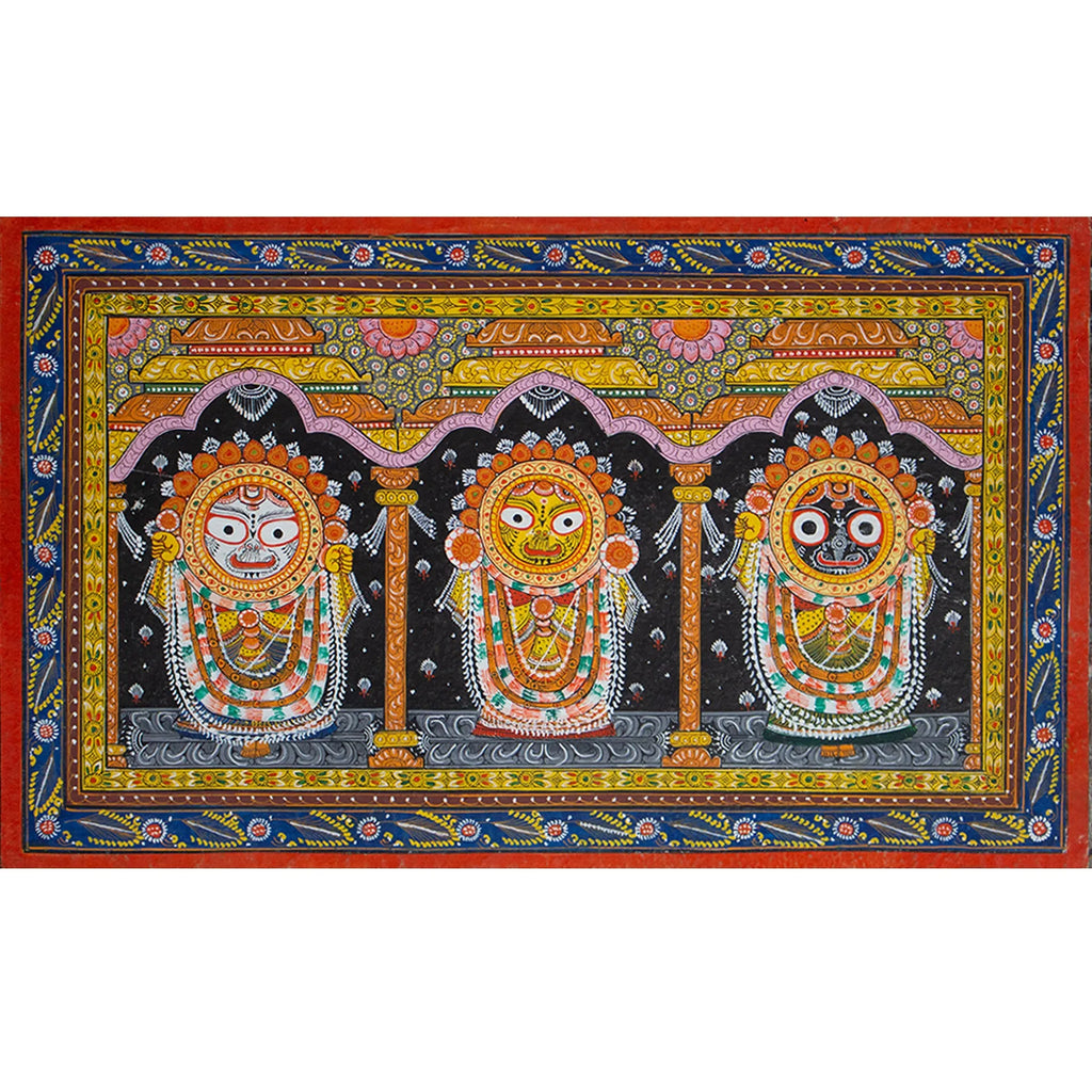 Orissa Pattachitra - Jagannath, Balram and Subhdra