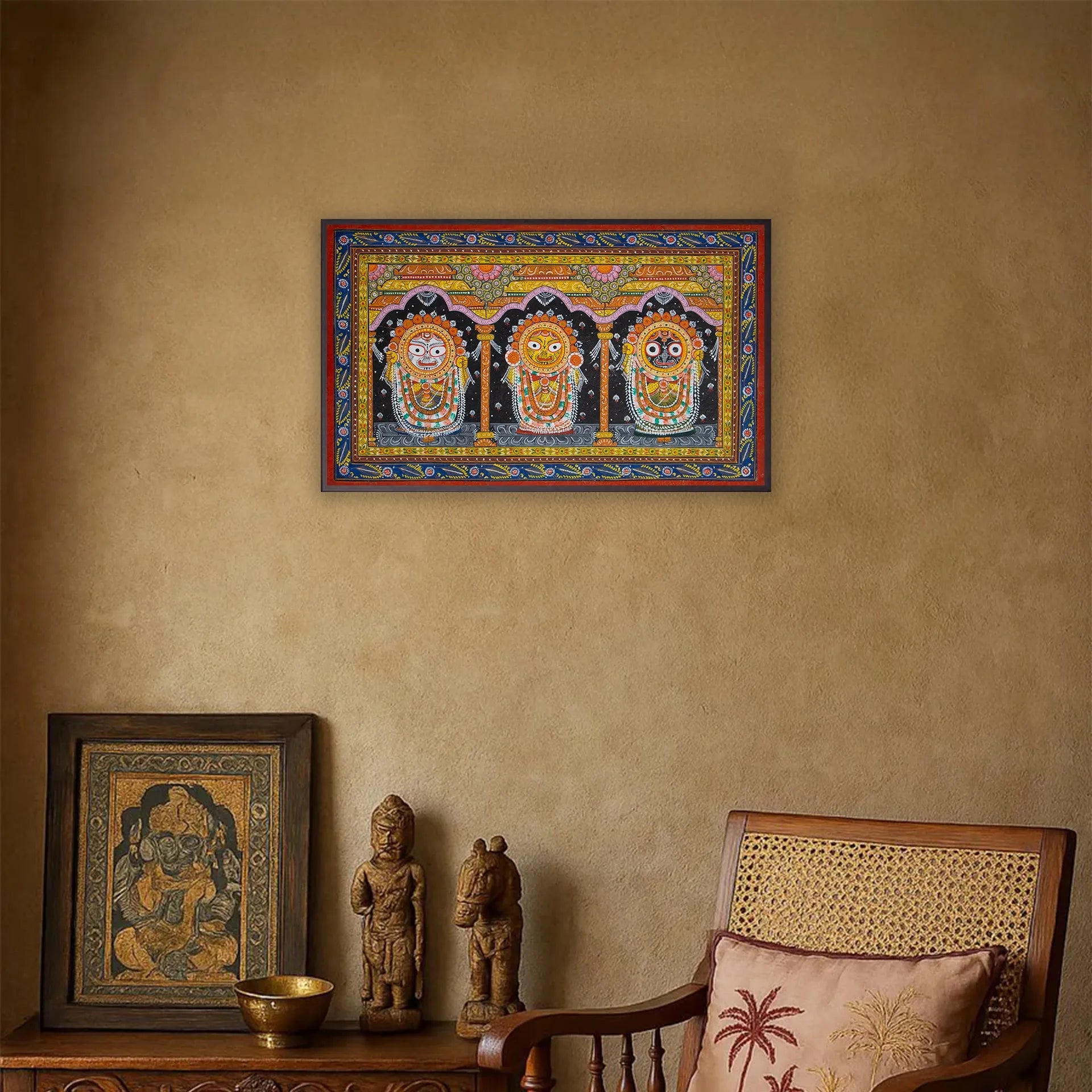 Orissa Pattachitra - Jagannath, Balram and Subhdra