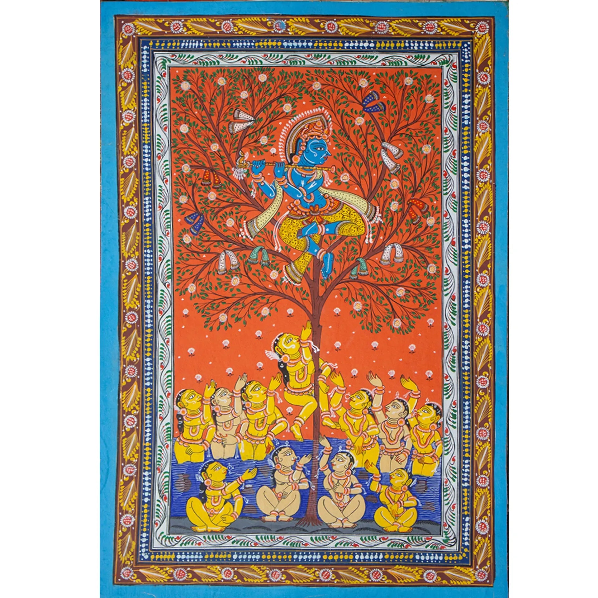 Orissa Pattachitra - Vastra chori by krishna