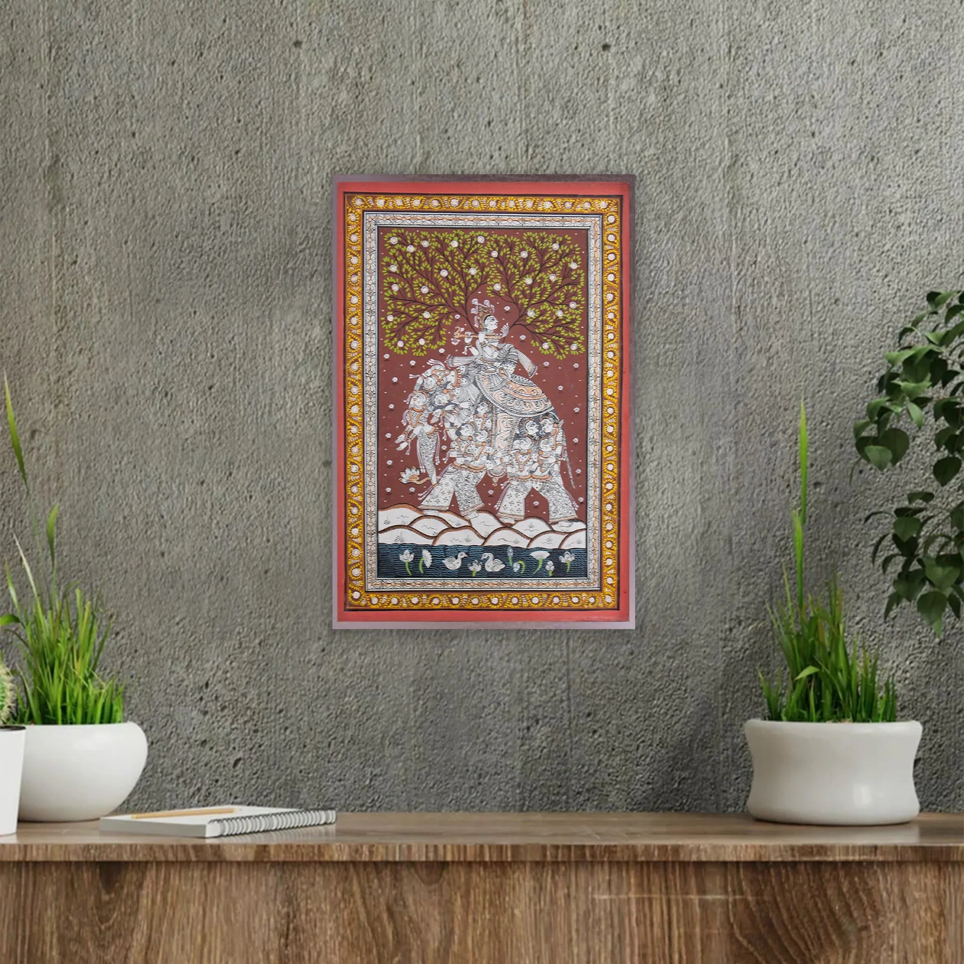 Orissa Pattachitra - Kandarp haathi and krishna leela