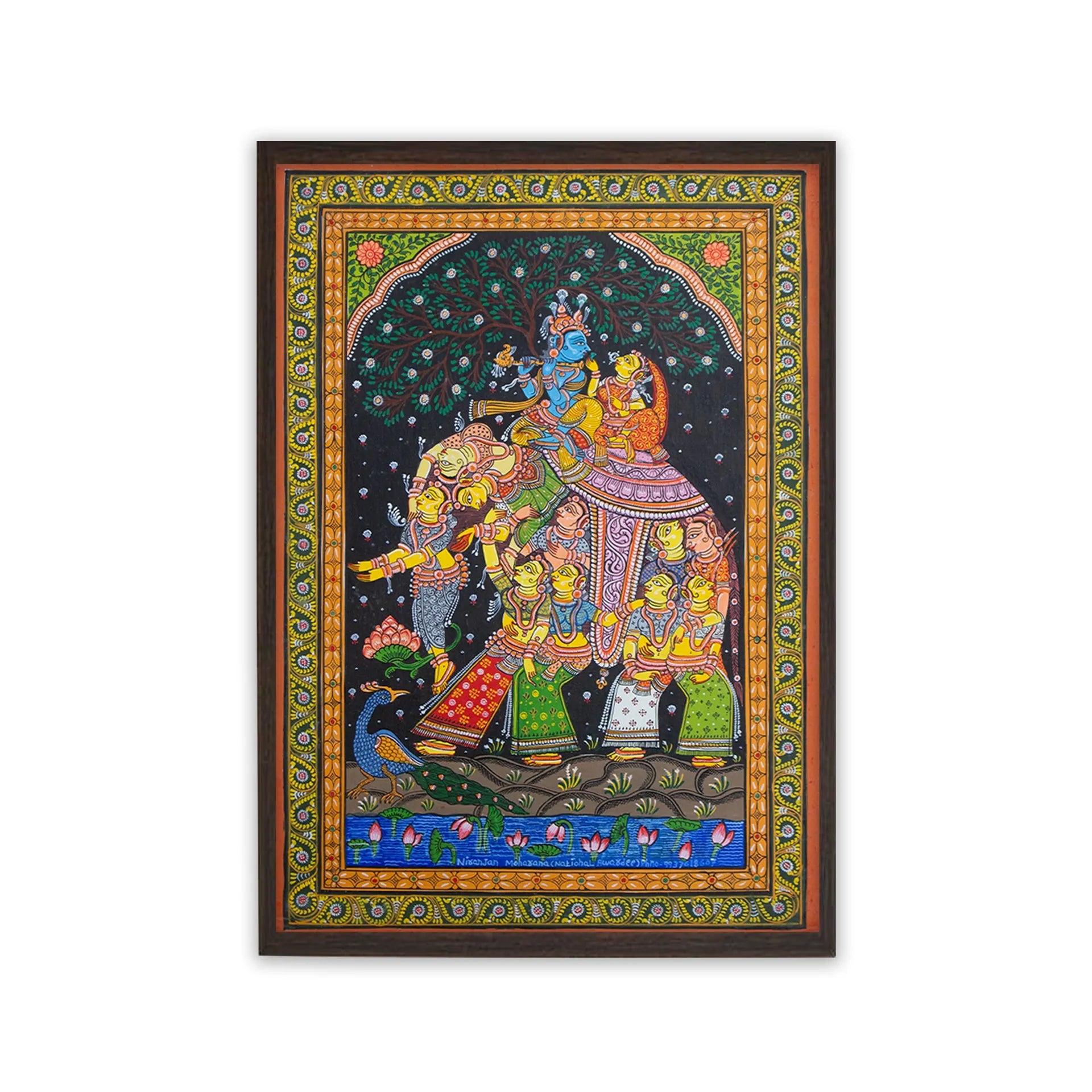 Orissa Pattachitra - Kandarp haathi and krishna leela