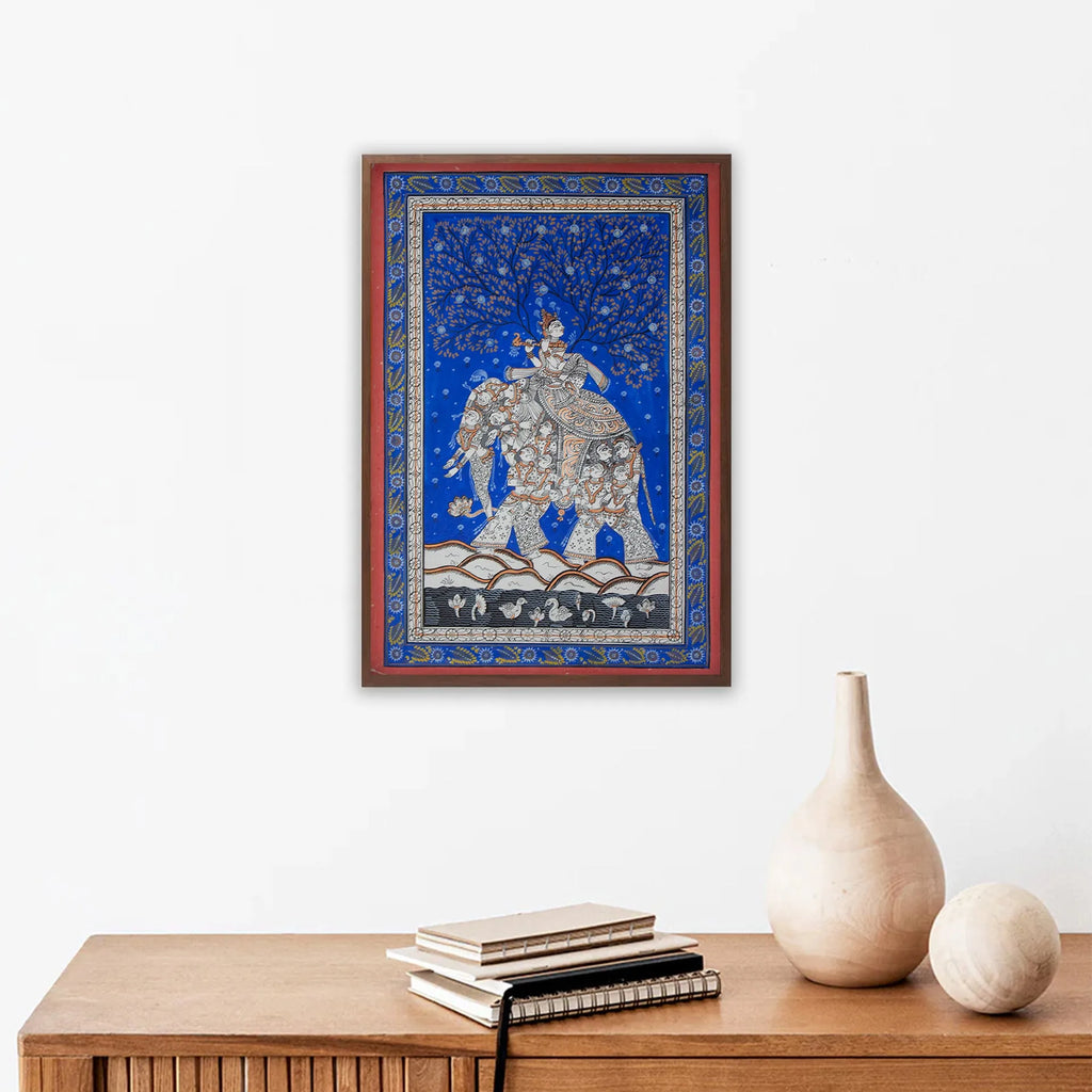 Orissa Pattachitra - Kandarp haathi and krishna leela