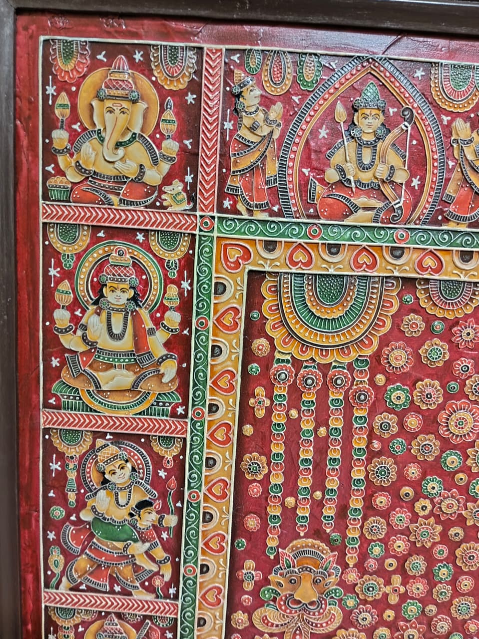 Stone Dust Painting – Surya Dev with Seven-Horse Chariot