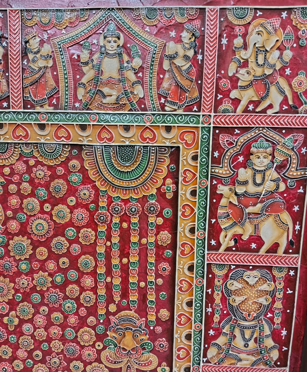 Stone Dust Painting – Surya Dev with Seven-Horse Chariot