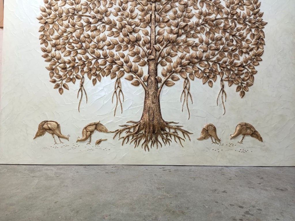 Stone Dust Painting – Tree of Life with Birds