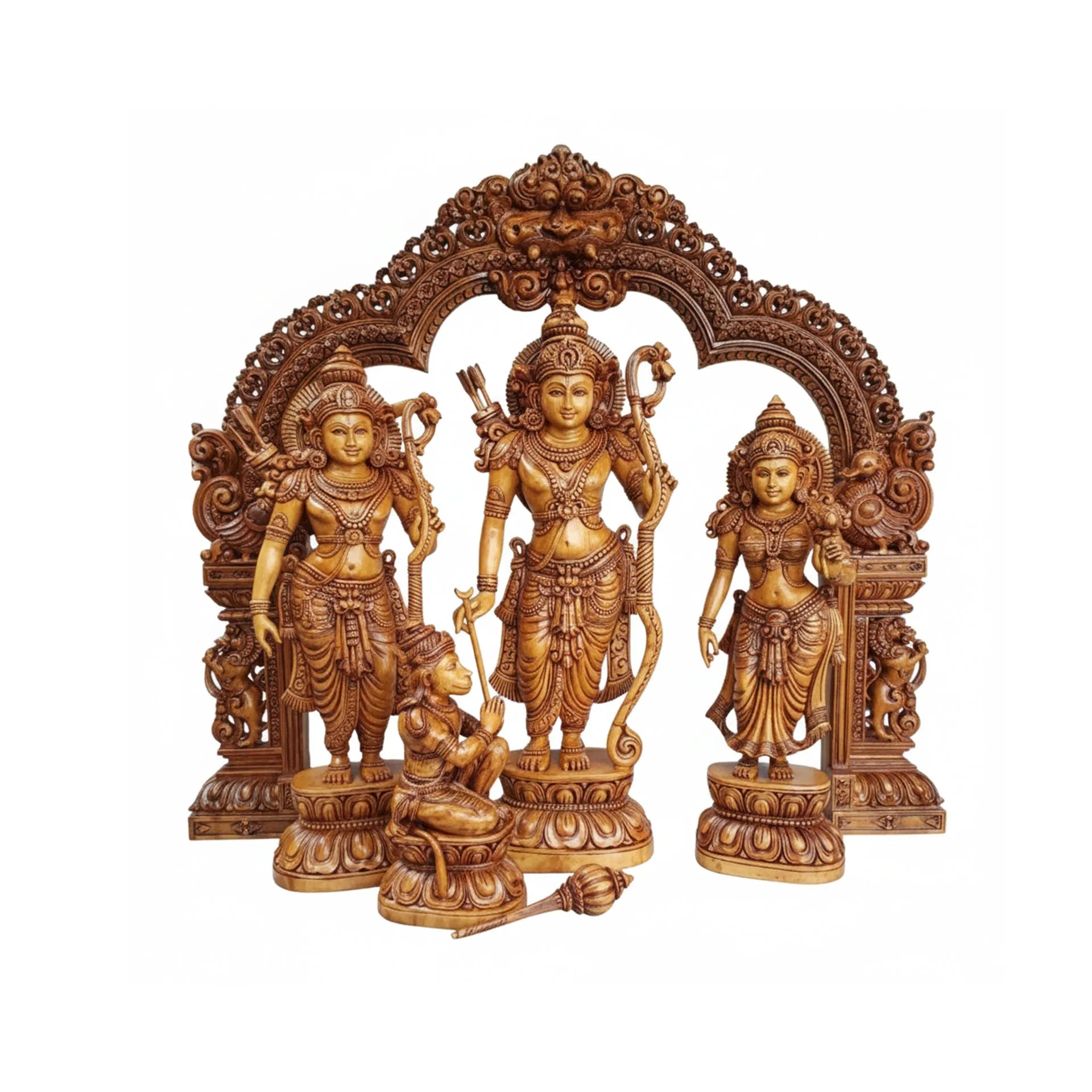Wood sculpture Madhavamala - Ram Darbar