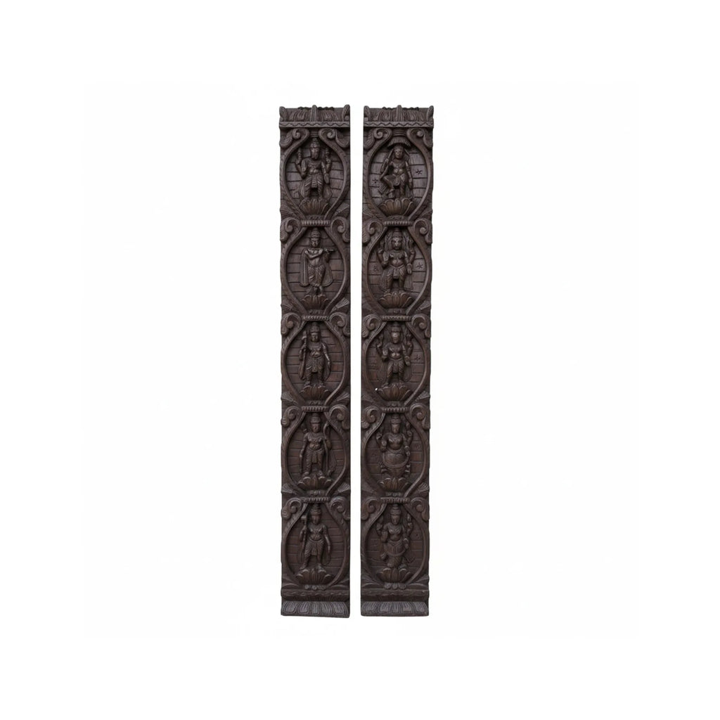 Wood sculpture Madhavamala - Dashatar Set of Two