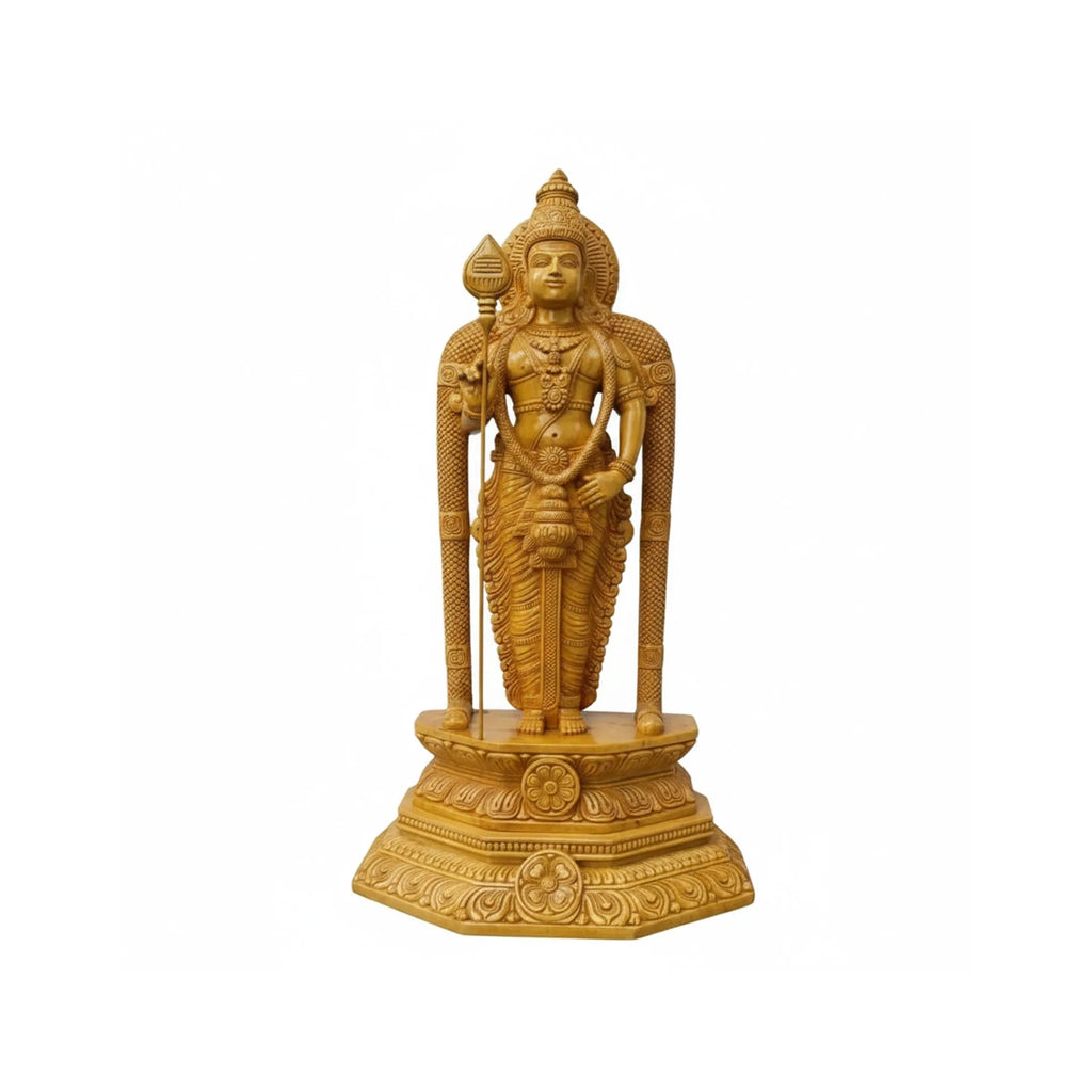 Wood sculpture Madhavamala -  Lord Kartikeya / Lord Murugan