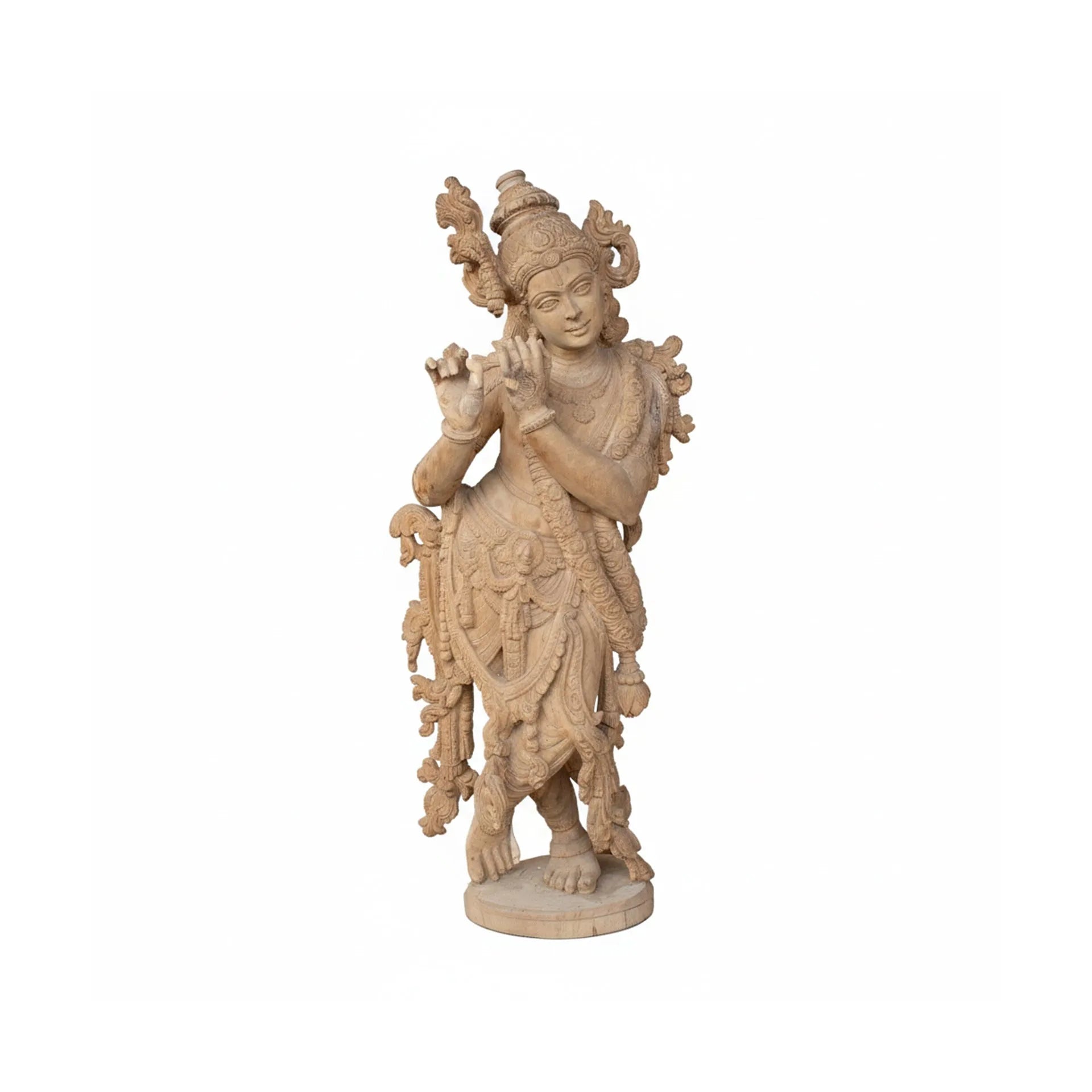 Wood sculpture Madhavamala - Link Krishna