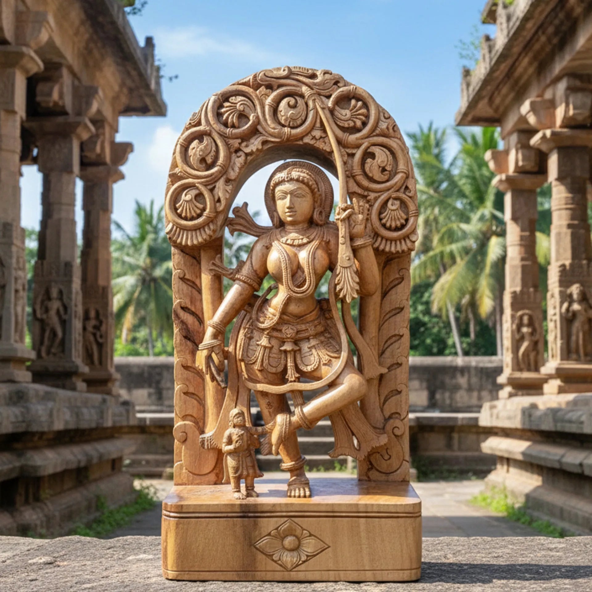 Wood sculpture Madhavamala - Ajanta Lady
