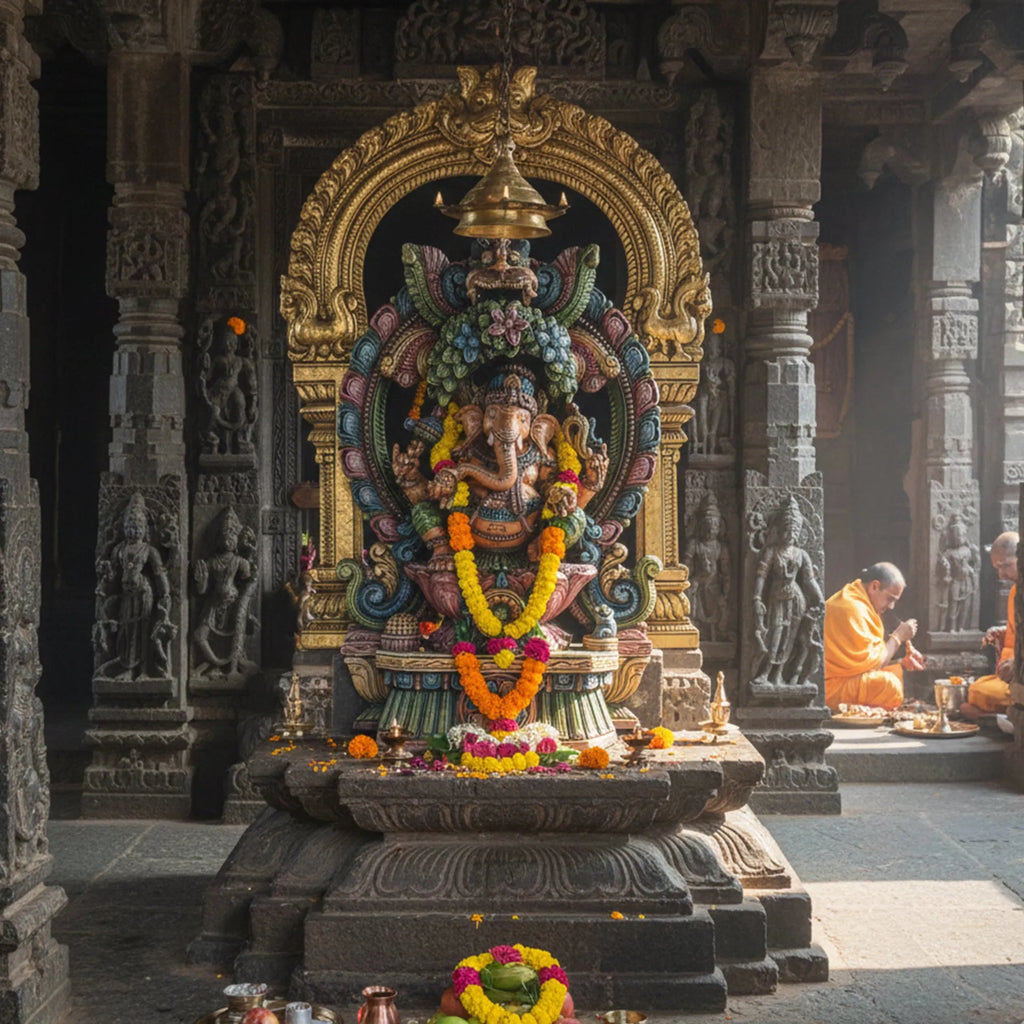 Wood sculpture Madhavamala - Ganesha