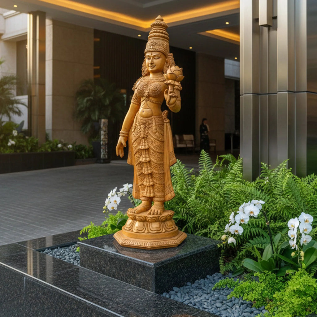 Wood sculpture Madhavamala - Laxmi Ji