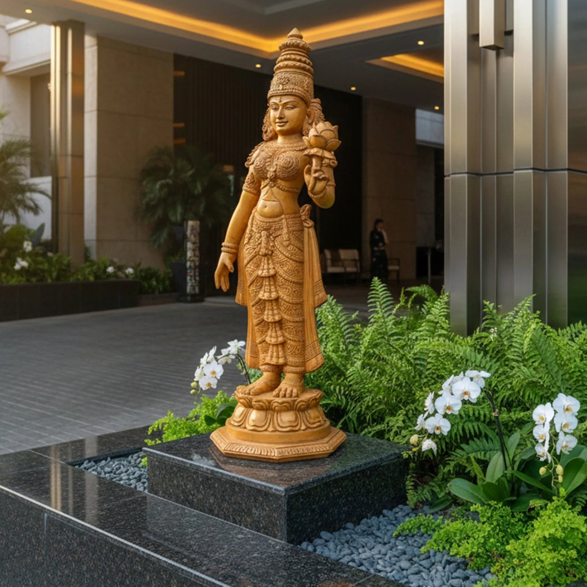 Wood sculpture Madhavamala - Laxmi Ji
