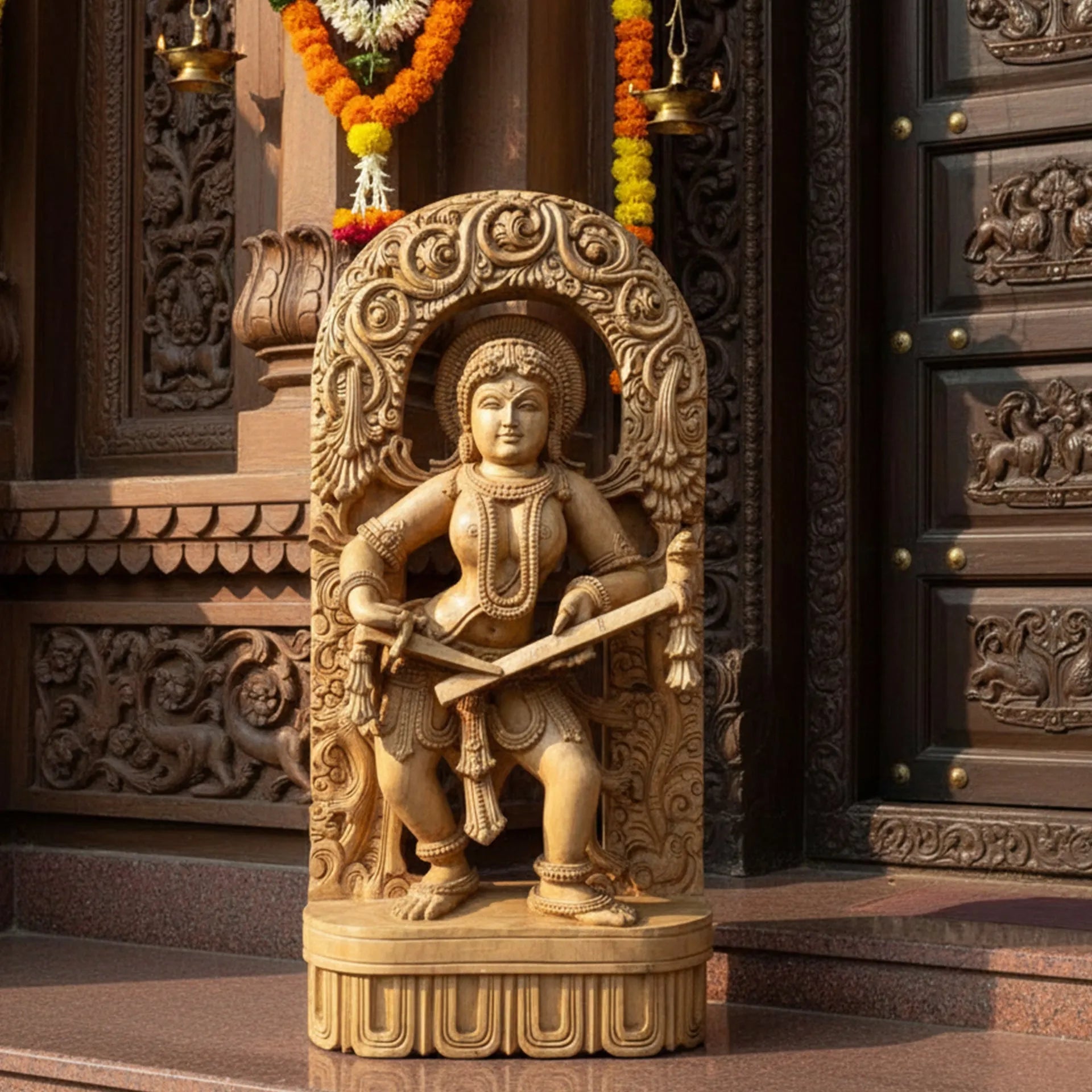 Wood sculpture Madhavamala - Ajanta Lady