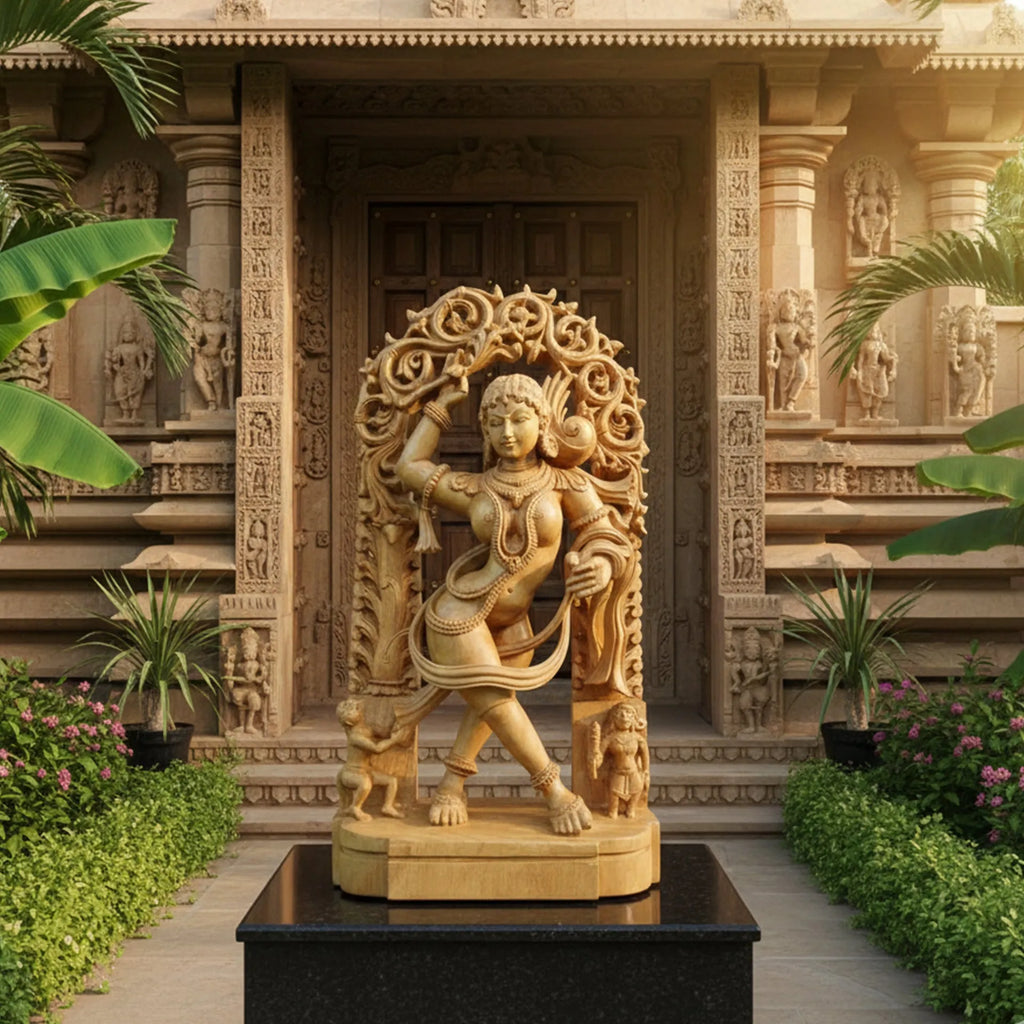 Wood sculpture Madhavamala - Ajanta Lady