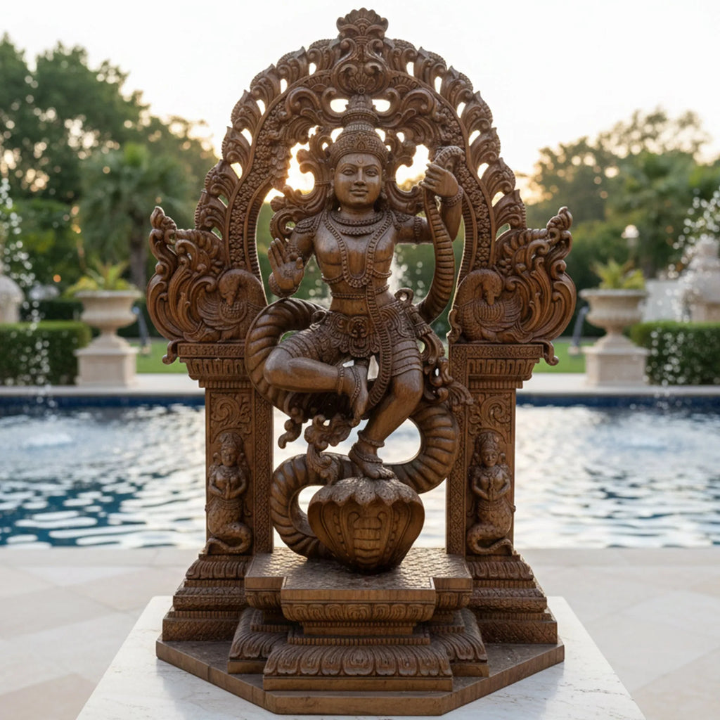 Wood sculpture Madhavamala - Kalangi Krishna