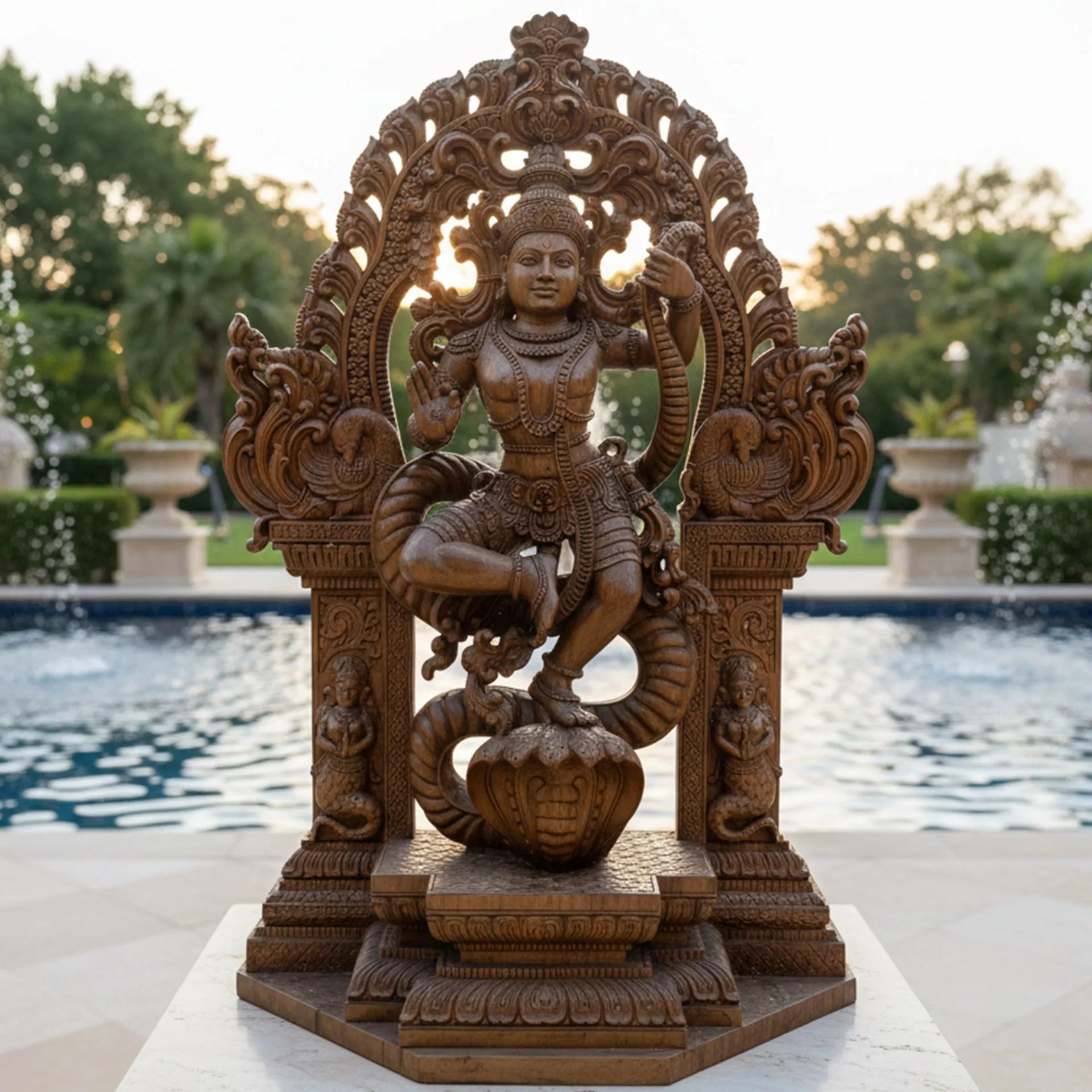 Wood sculpture Madhavamala - Kalangi Krishna