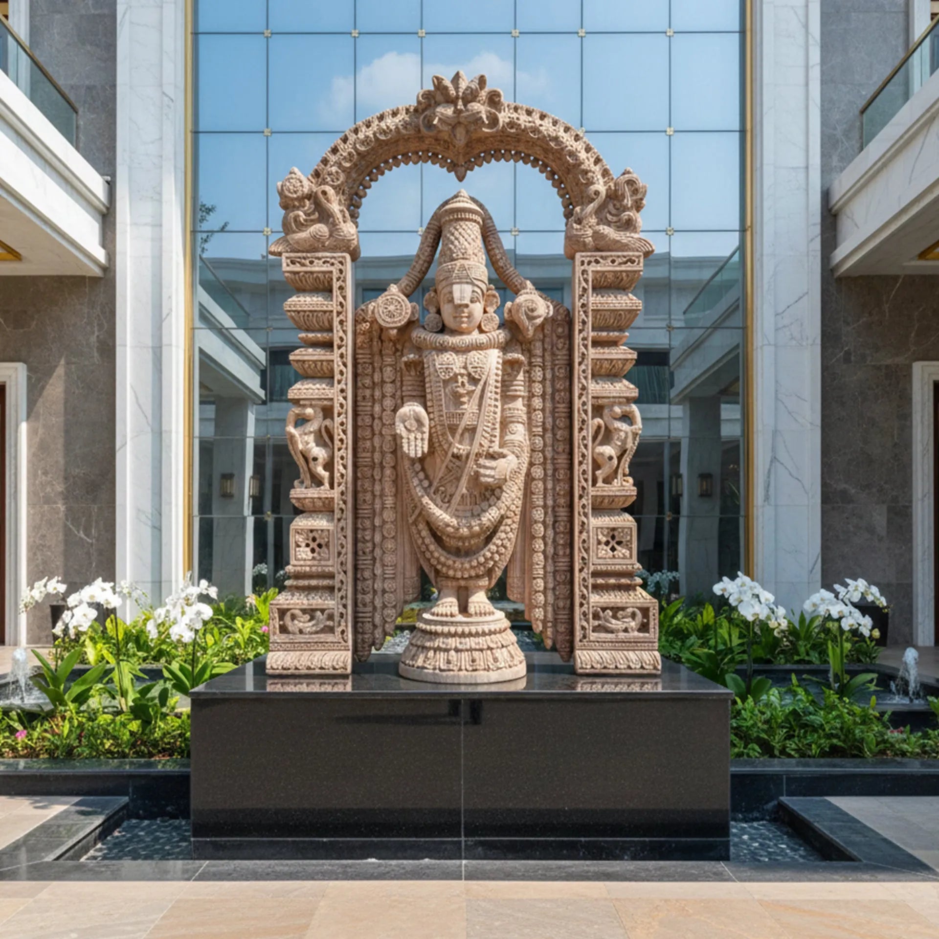 Wood sculpture Madhavamala - Balaji