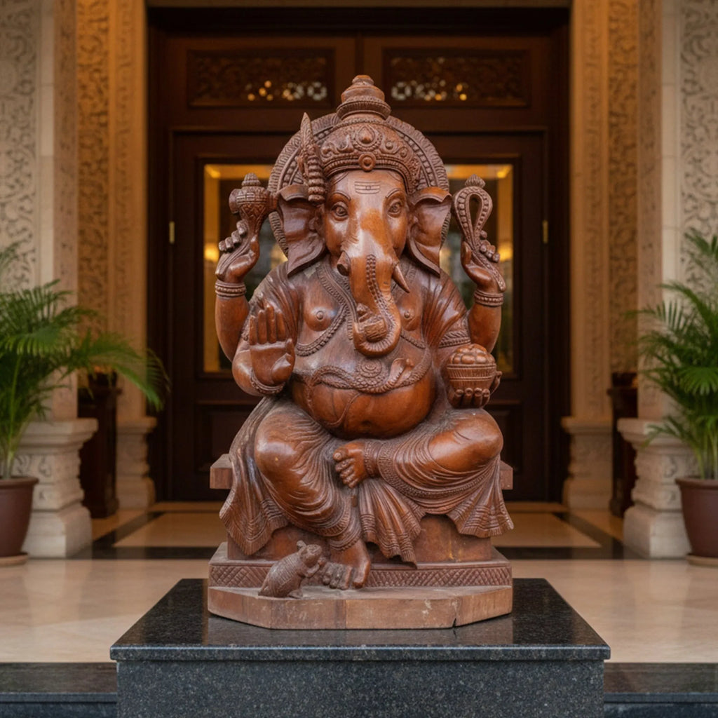 Wood sculpture Madhavamala - Ganesha