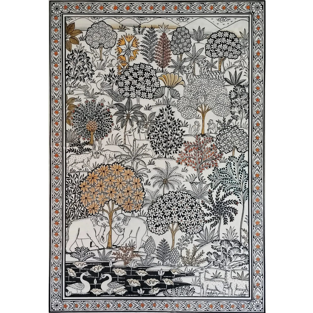 Orissa Pattachitra - Jungle scene