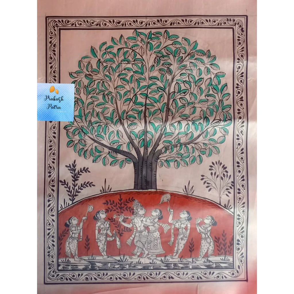 Orissa Pattachitra - Tree of life with Krishna