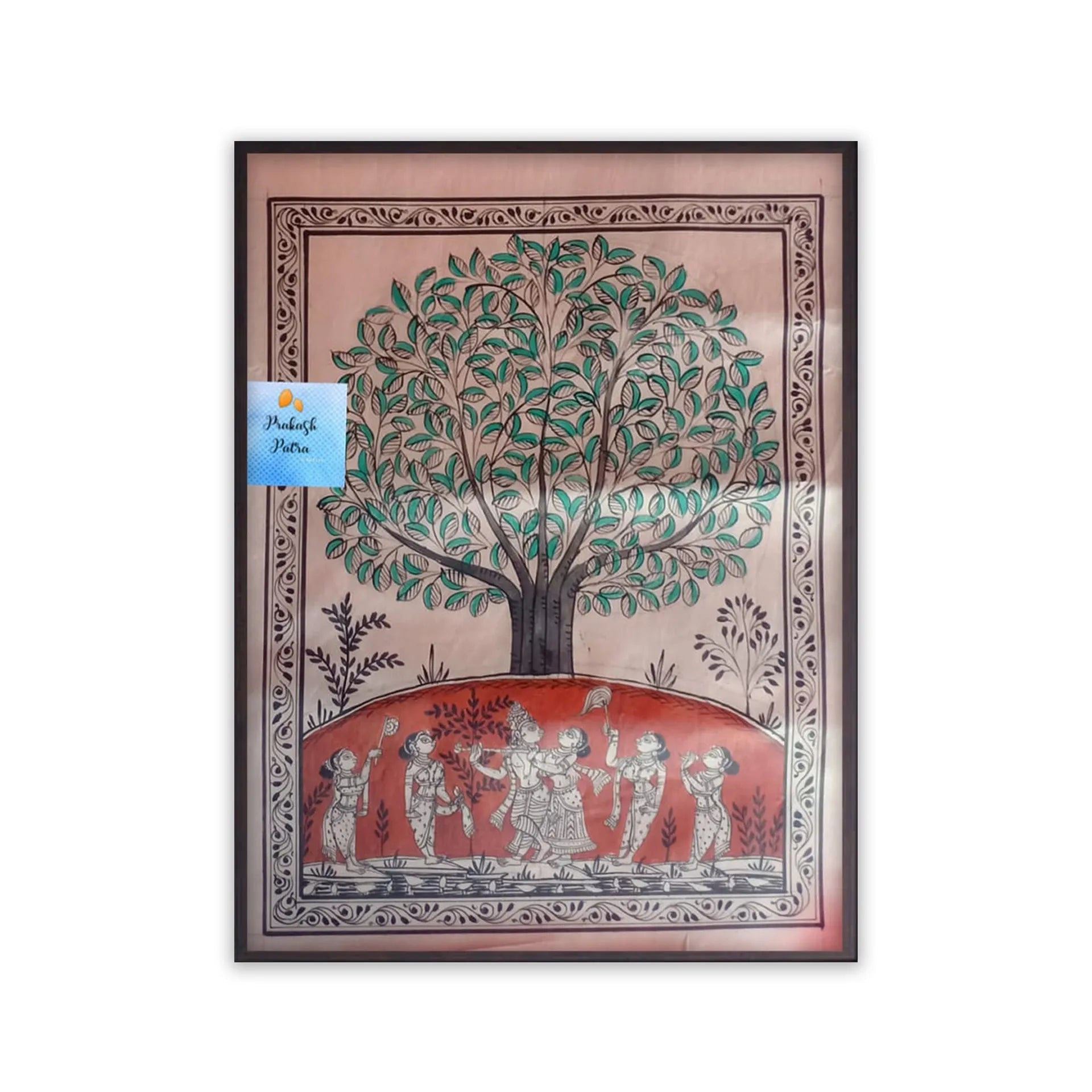 Orissa Pattachitra - Tree of life with Krishna