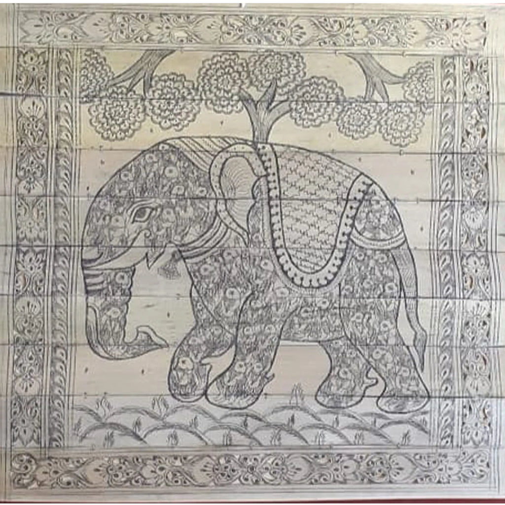 Palm Leaf - Ganesha Inside Elephant