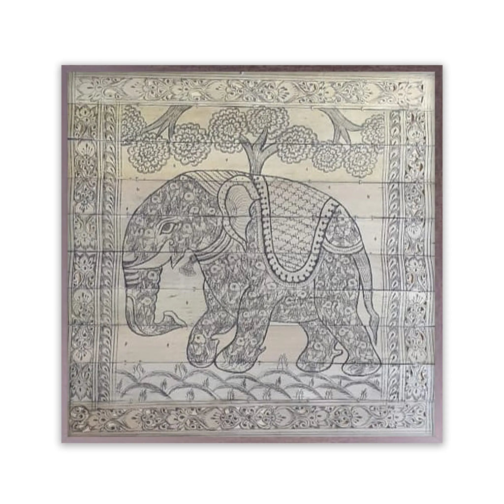 Palm Leaf - Ganesha Inside Elephant