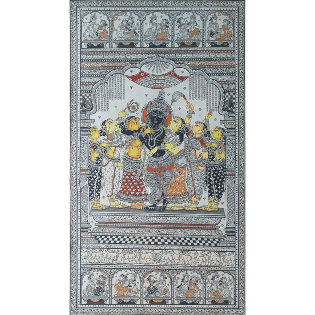 Orissa Pattachitra - Shree Krishna Raas Leela- Maan bhanjan