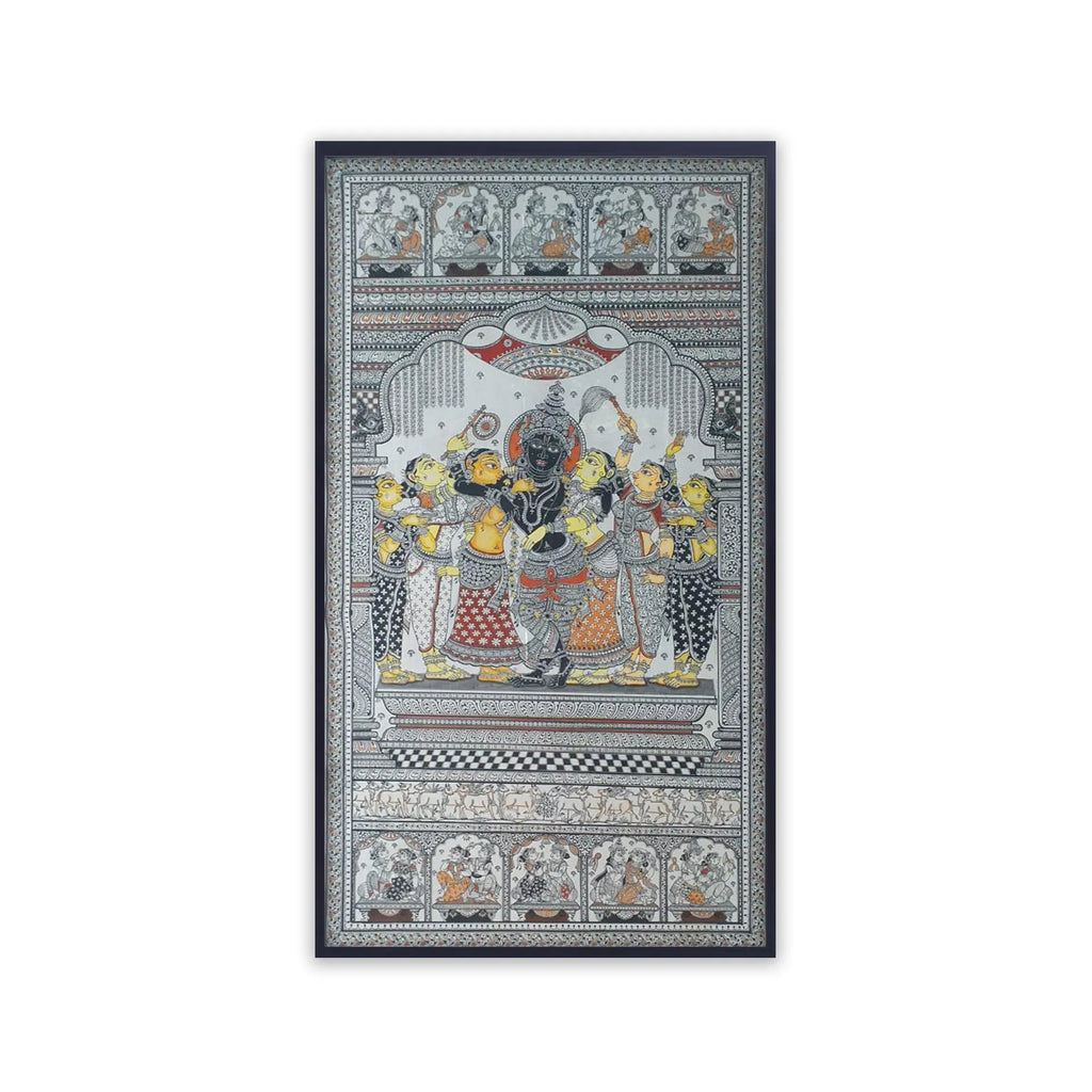 Orissa Pattachitra - Shree Krishna Raas Leela- Maan bhanjan