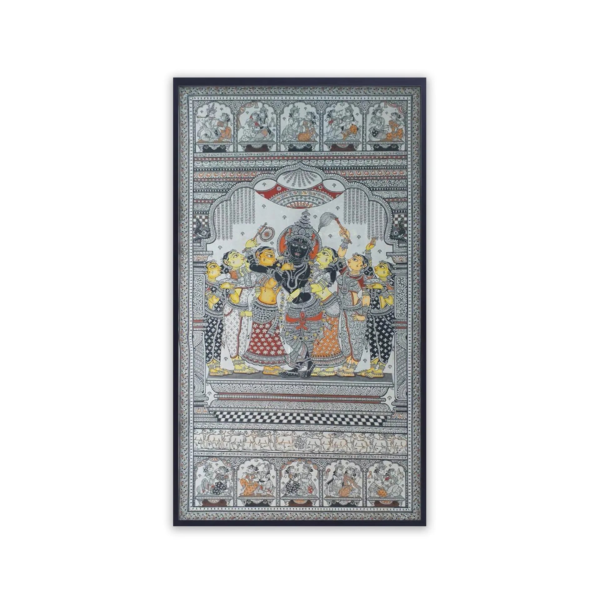 Orissa Pattachitra - Shree Krishna Raas Leela- Maan bhanjan