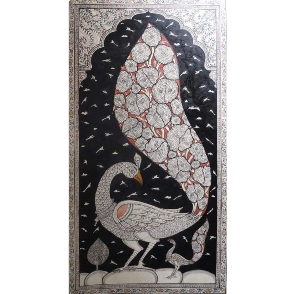 Orissa Pattachitra - Tree of life with peacock