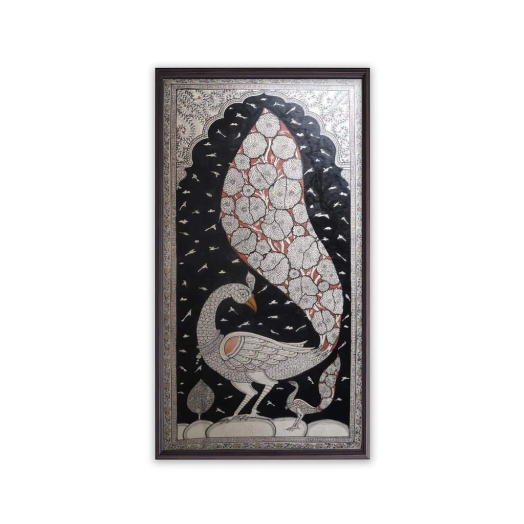 Orissa Pattachitra - Tree of life with peacock