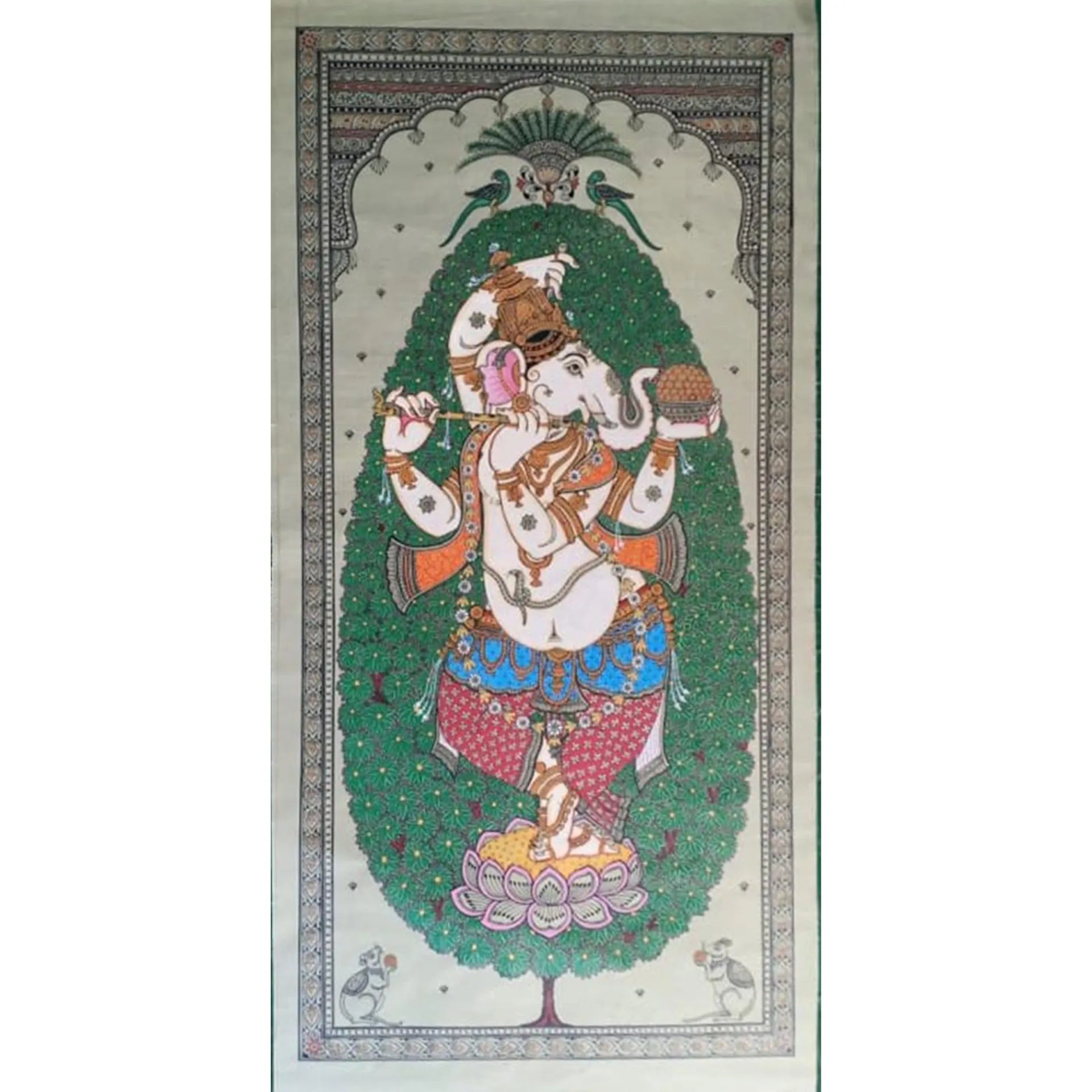 Orissa Pattachitra - Tree of life with Ganesha