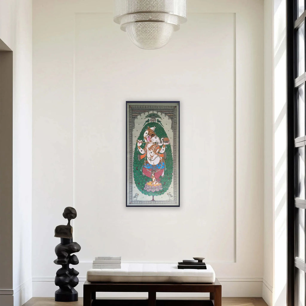 Orissa Pattachitra - Tree of life with Ganesha