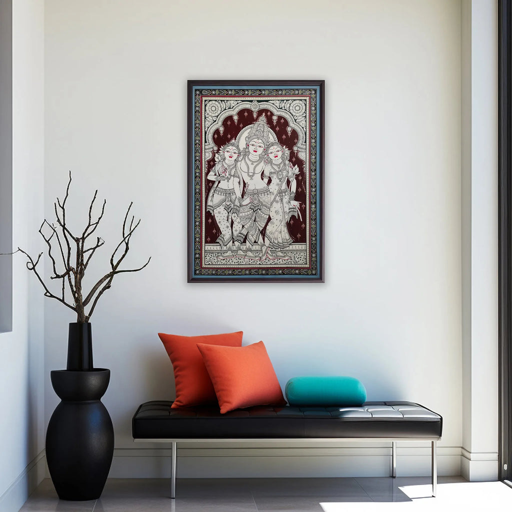 Orissa Pattachitra - Radha Krishna and Meera