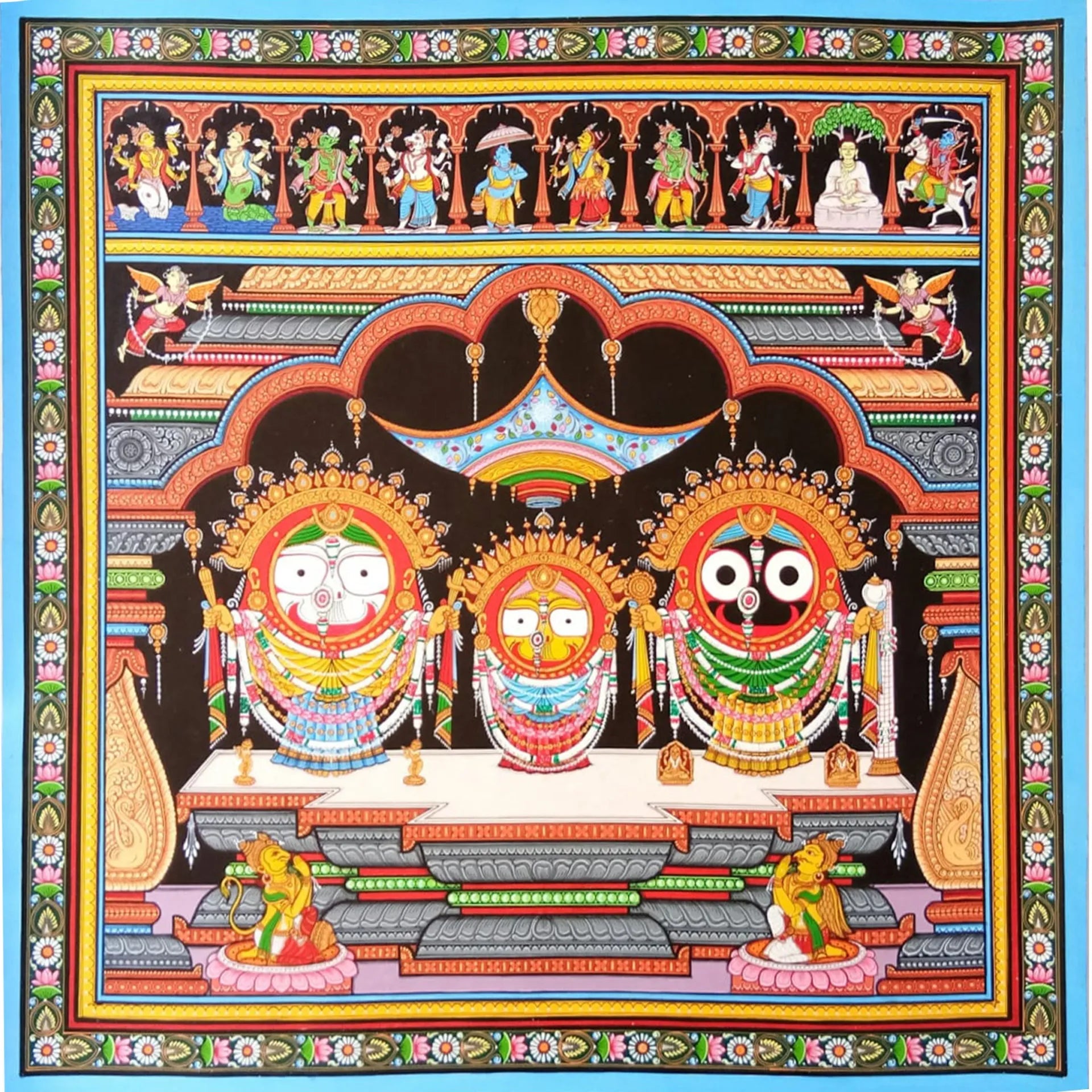 Orissa Pattachitra - Jagannath, BalRam , Subhadra