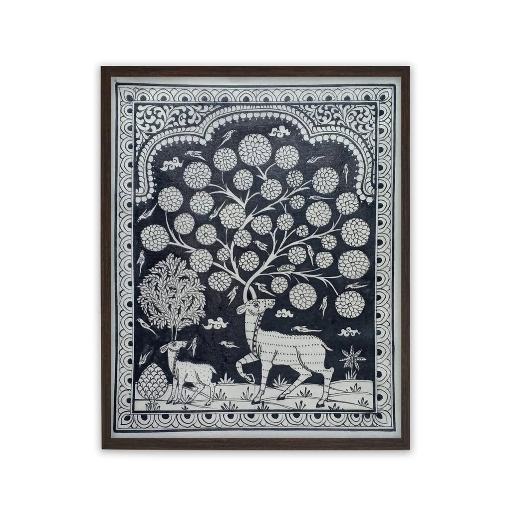 Orissa Pattachitra - Tree of life with deer