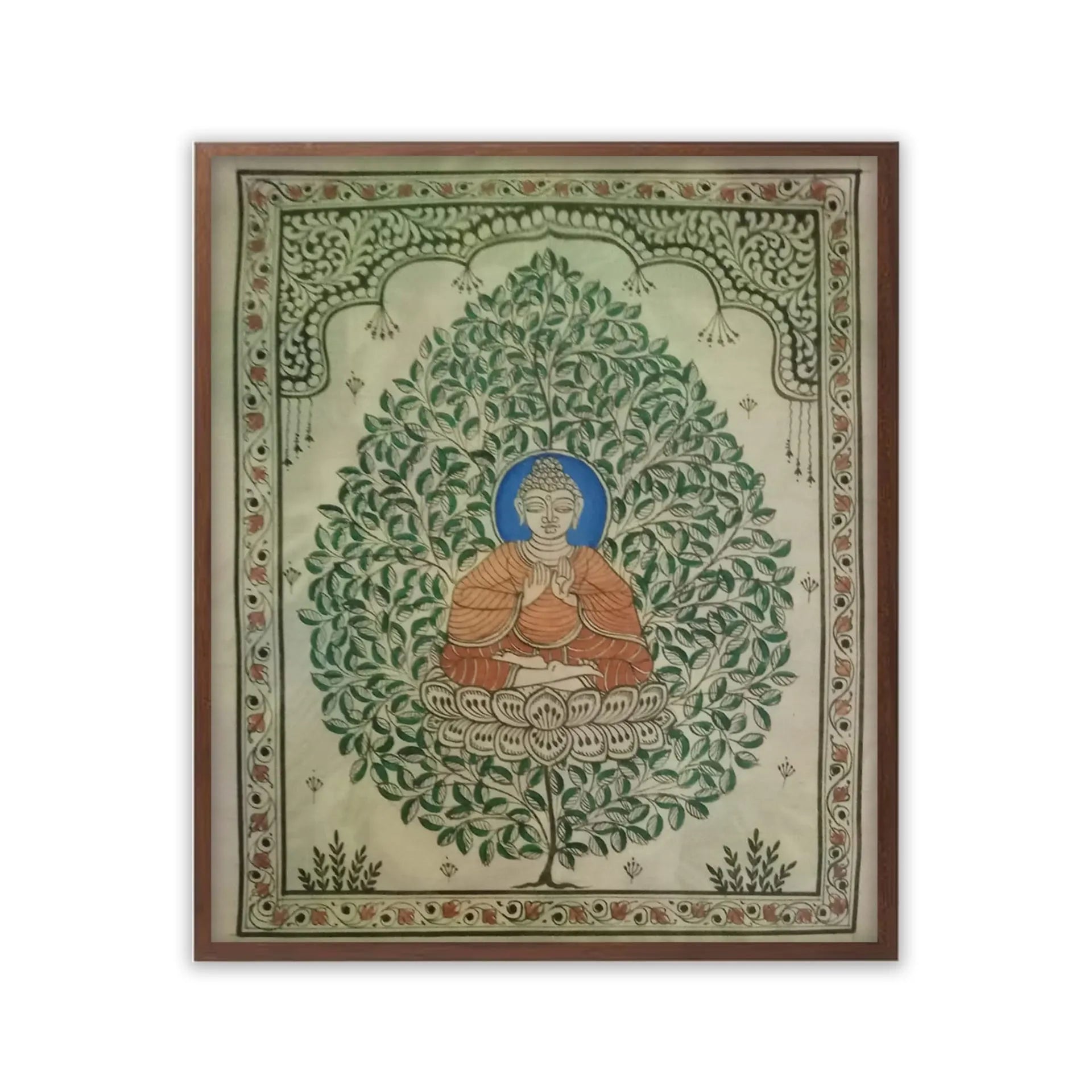 Orissa Pattachitra - Tree of life with buddha