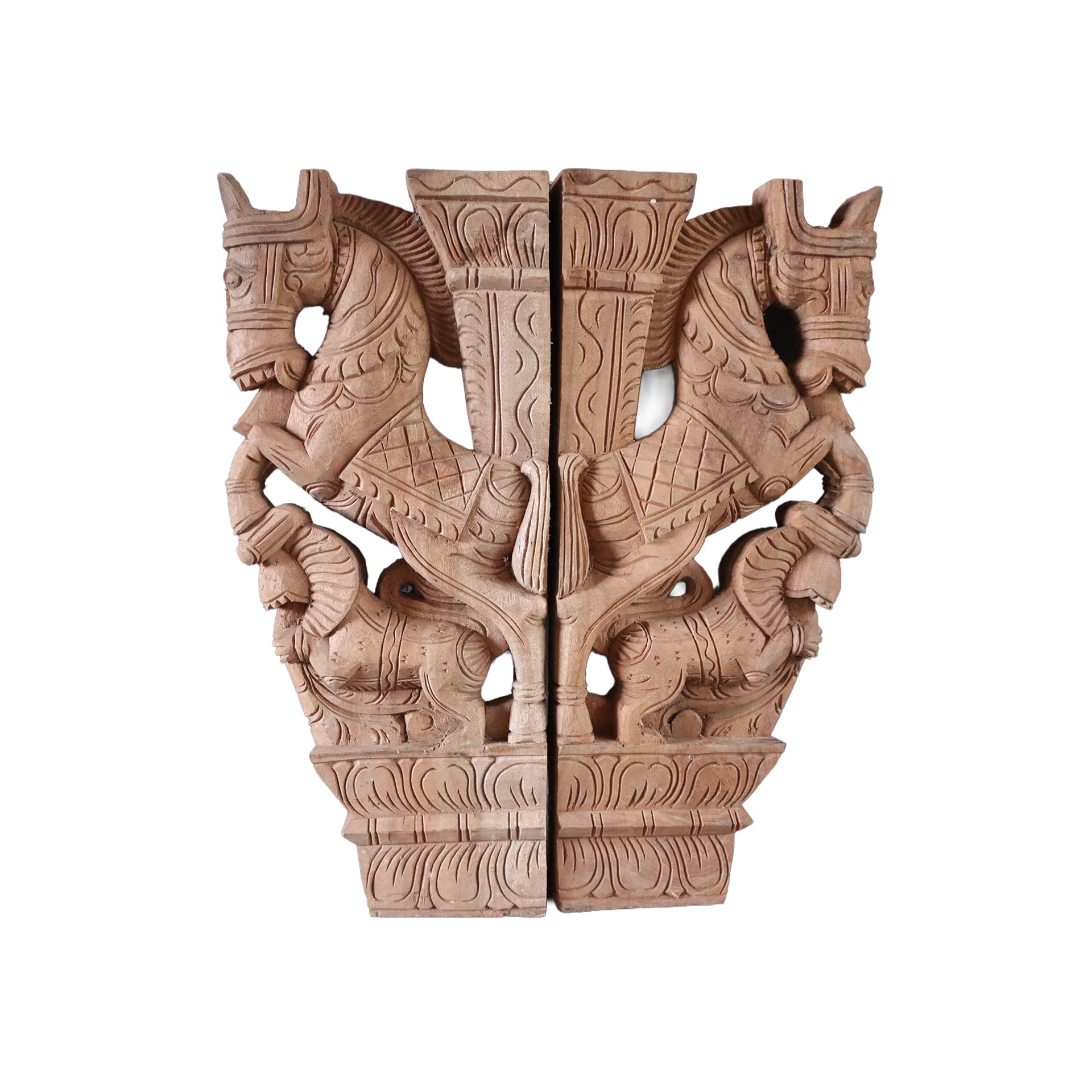 Madhavamala - Twin Horse Brackets Set of Two
