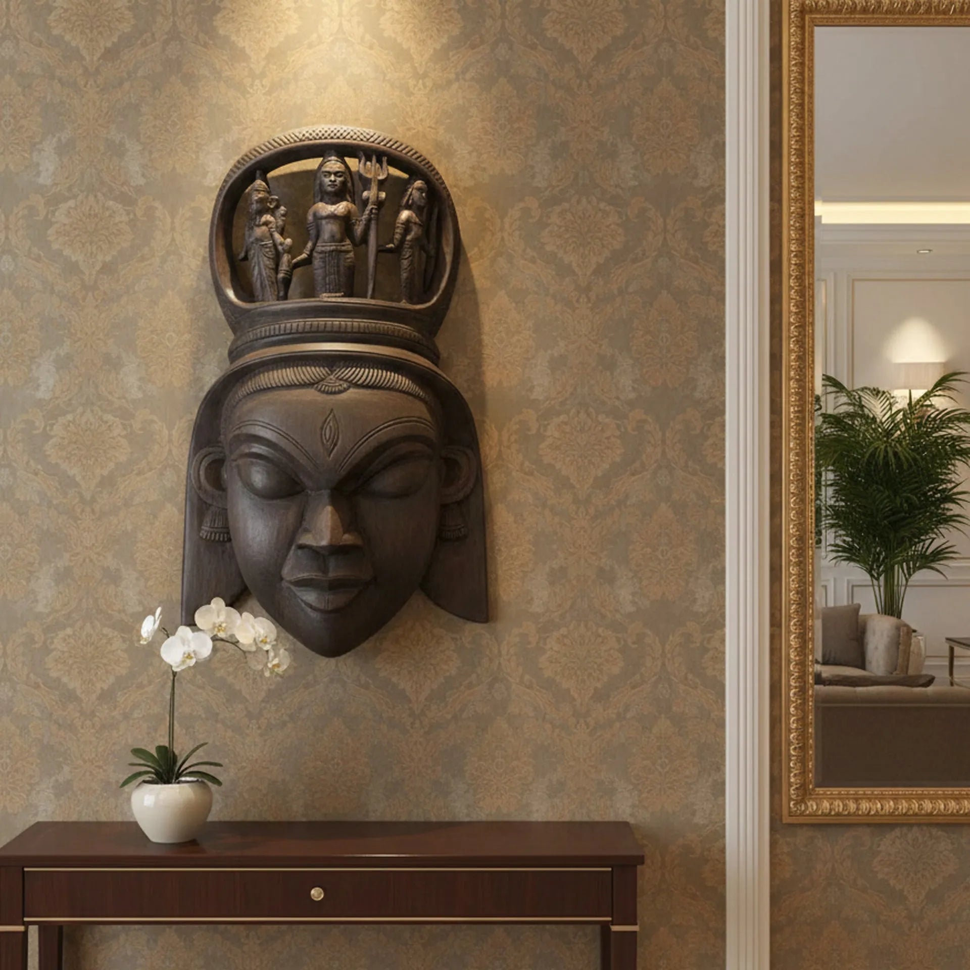 Gomira - Durga Maa face with Shiv, Ganesha and Kartik