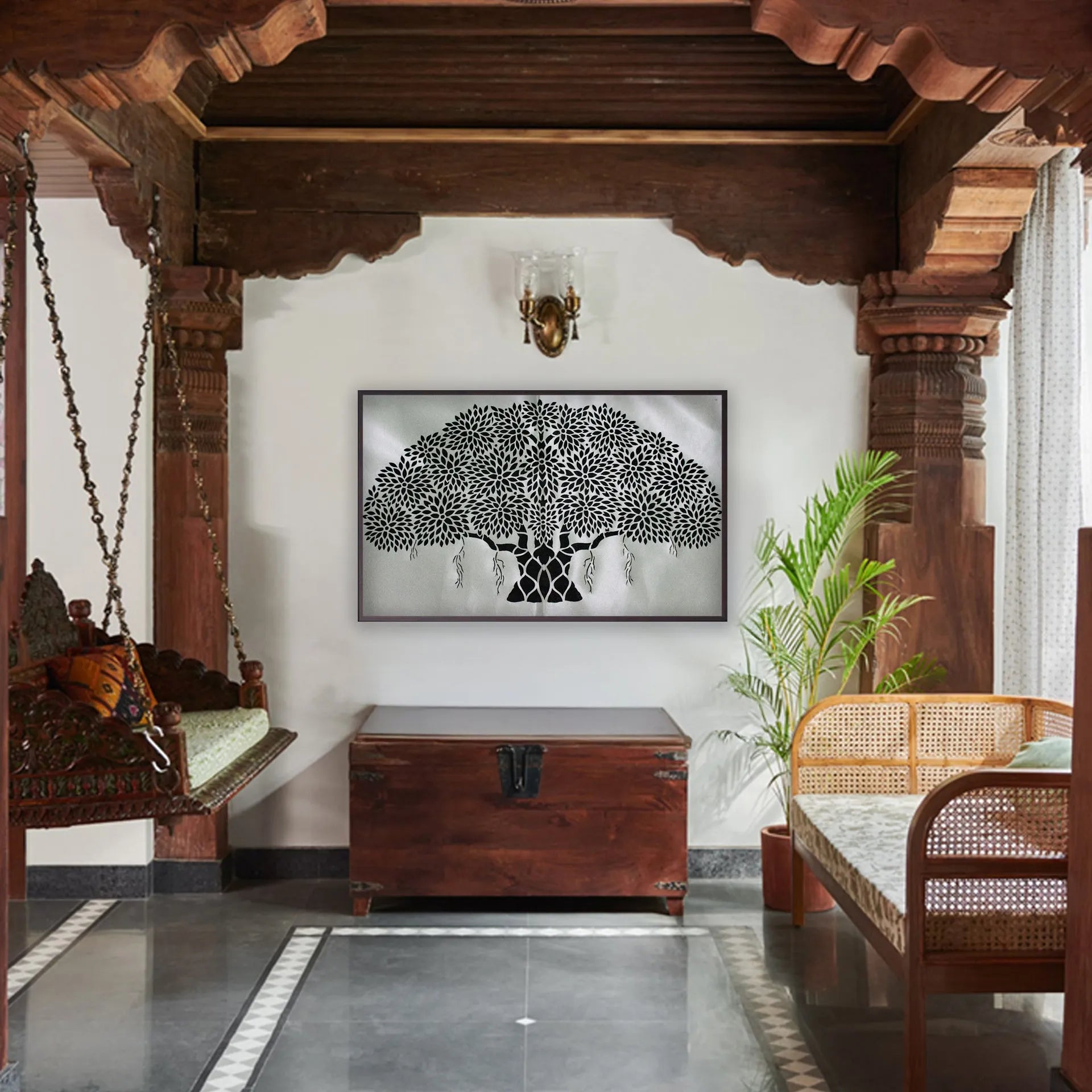 Sanjhi Art - Banyan Tree
