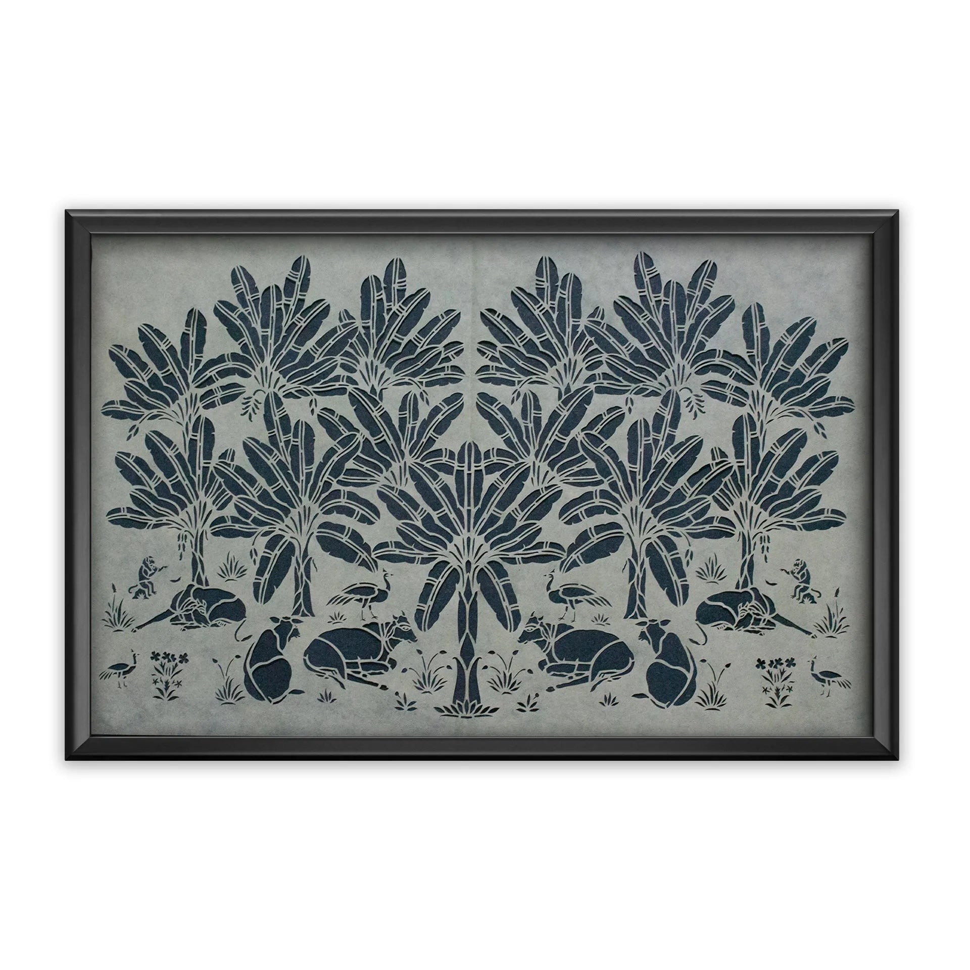 Sanjhi Art - Cows resting under the holy banana trees