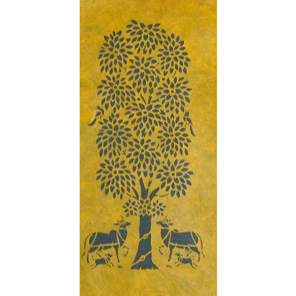 Sanjhi Art - The tall kadam and cows