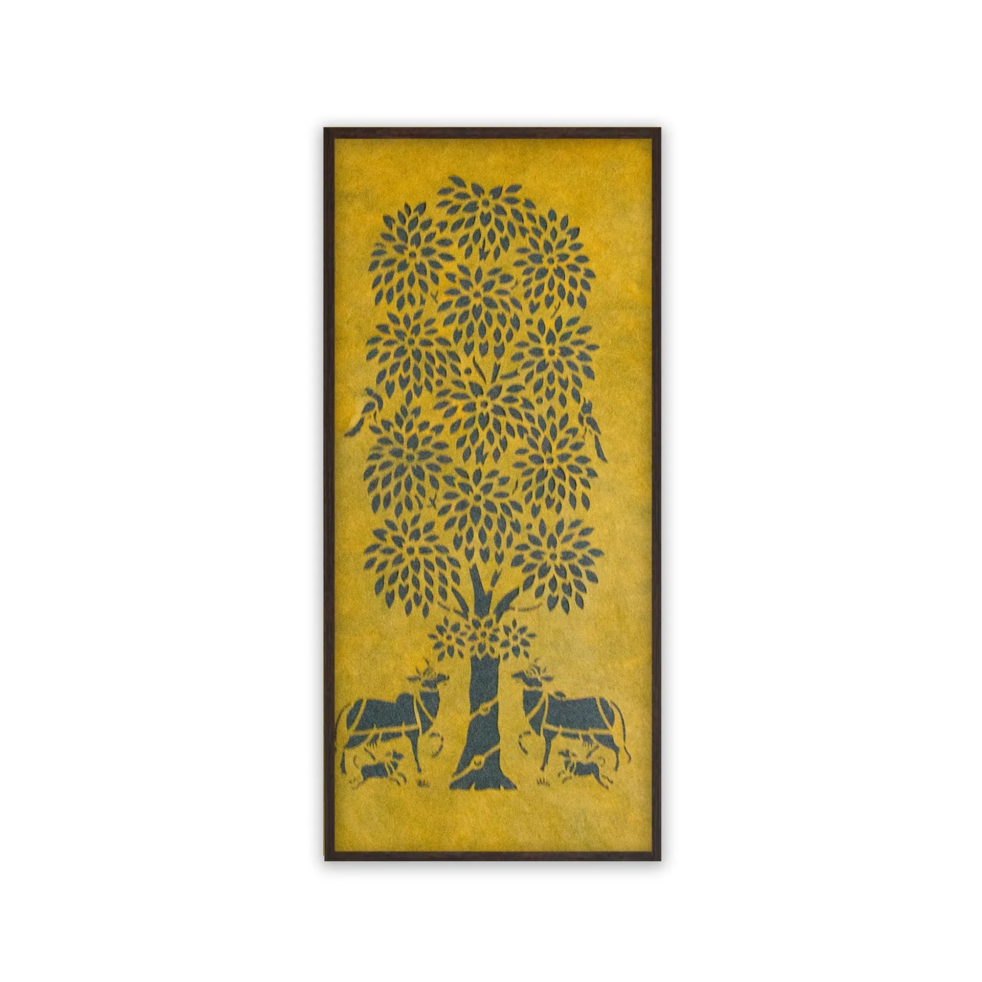 Sanjhi Art - The tall kadam and cows