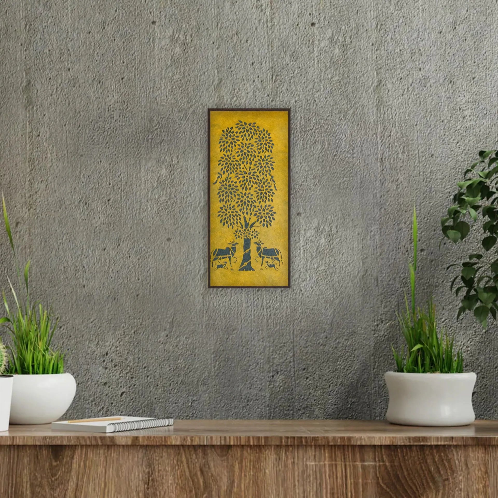 Sanjhi Art - The tall kadam and cows