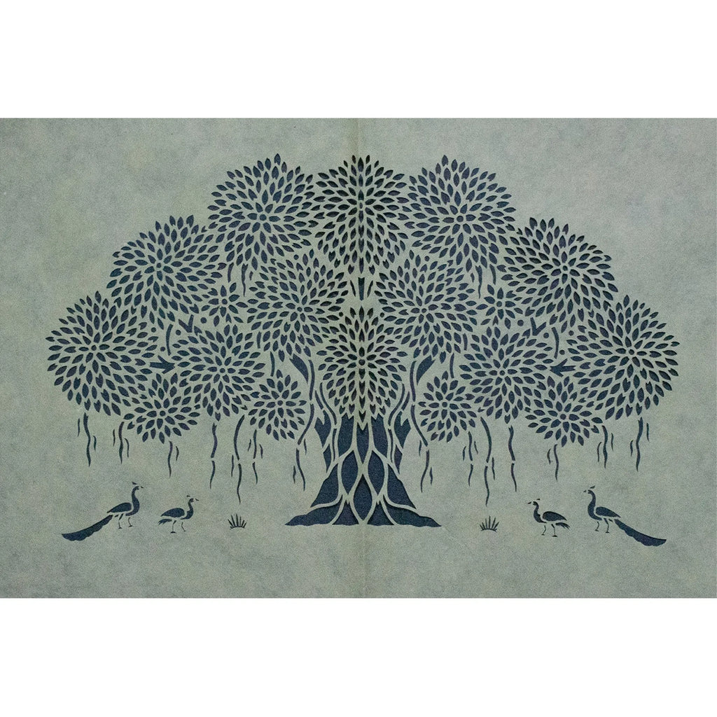 Sanjhi Art - Peacocks under babyan tree