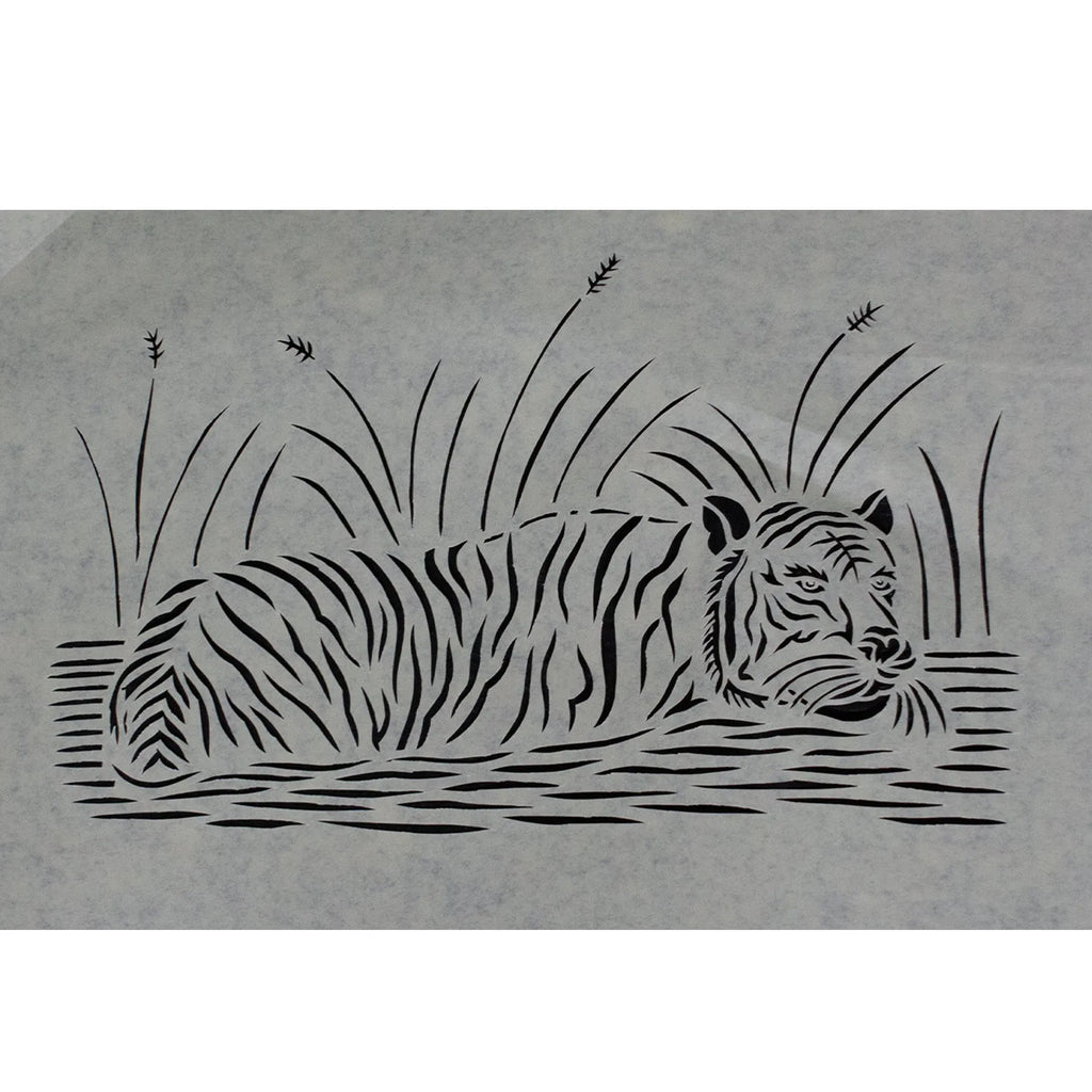 Sanjhi Art - Tiger in the water
